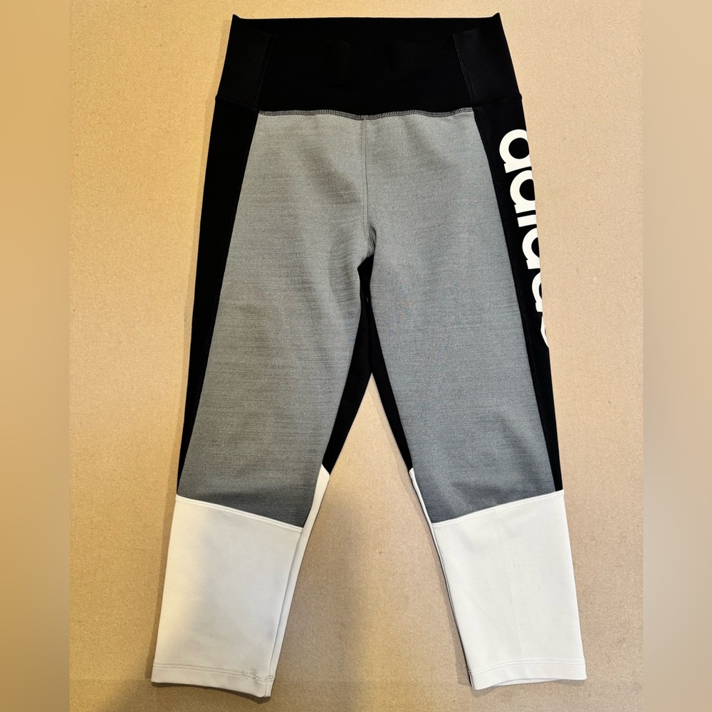 Adidas Black and Gray Colorblock Leggings
